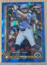 2025 Topps Chrome Update Sapphire Caleb Durbin RC Rookie #USC112 Brewers Red Sox