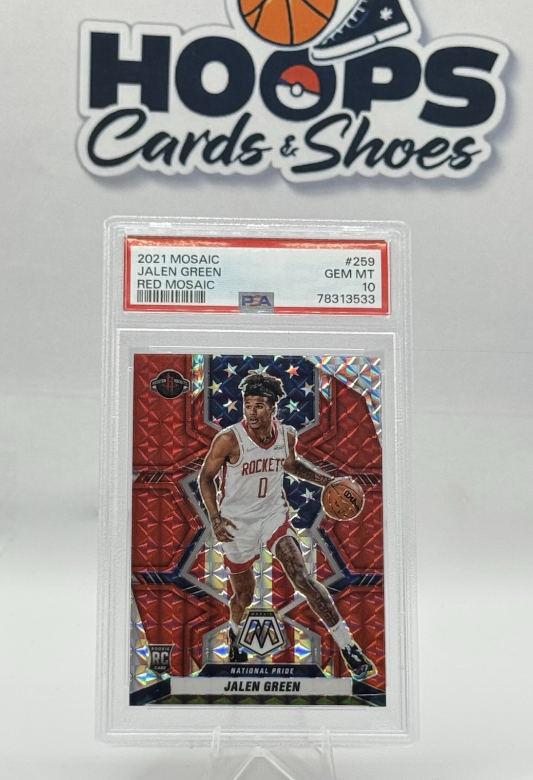 Jalen Green RC 2021 Mosaic #259 Red Mosaic Gem Mint PSA 10 GEM MINT