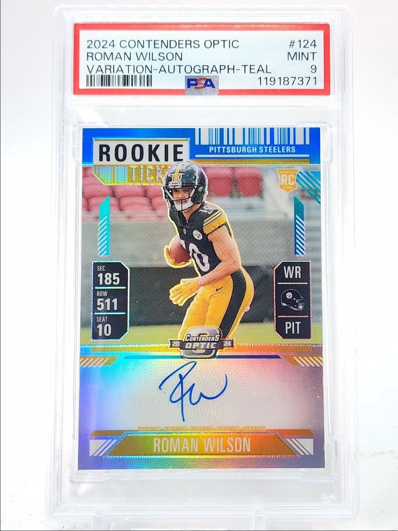 Roman Wilson Panini Contenders Optic #124 Variation-Autograph-Teal