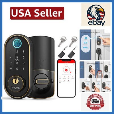 Smart Keyless Entry Door Lock with Fingerprint Recognition & Bluetooth Control
