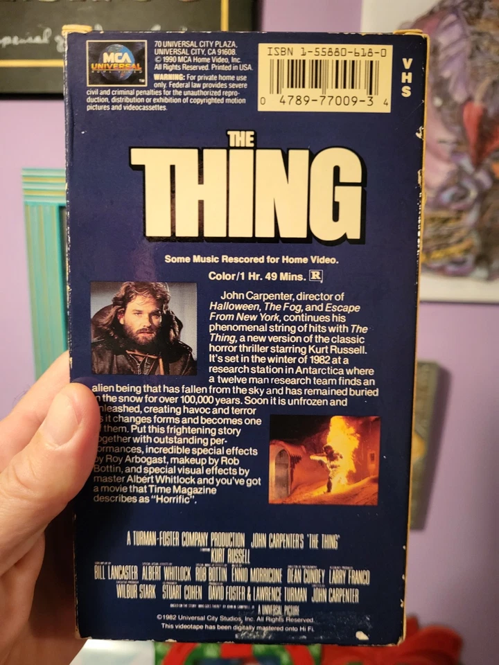 John Carpenter's The Thing VHS (1982) MCA Home Video 1986 Release (Rare OOP)  - Image 2 of 4