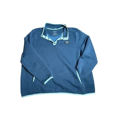 LL Bean Women's Pullover Snap Neck Blue Lightweight Outdoor Active Top 3X