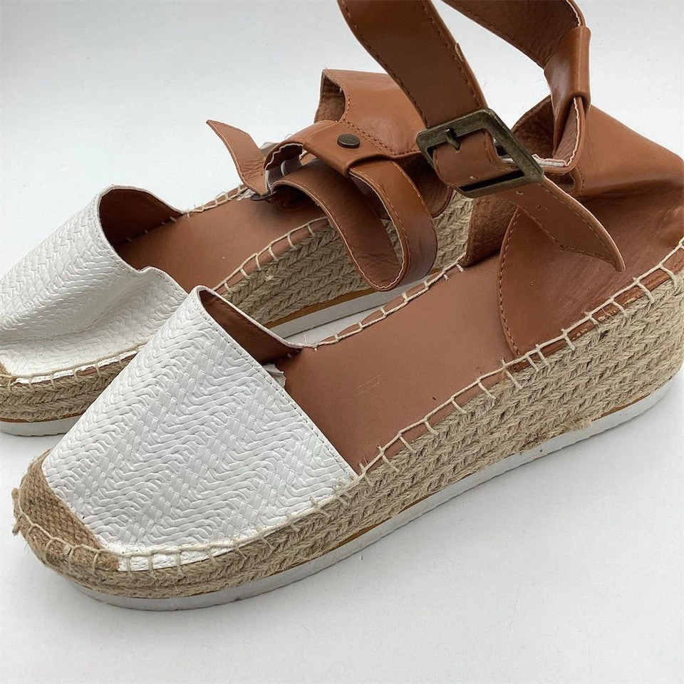 Sandalias de alpargata para mujer Nautica blancas/coñac talla 11 informales de verano Foto 2 de 4