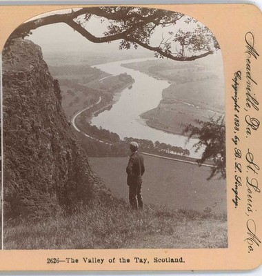 Man Admiring Valley of the Tay Scotland Keystone Stereoview 1902