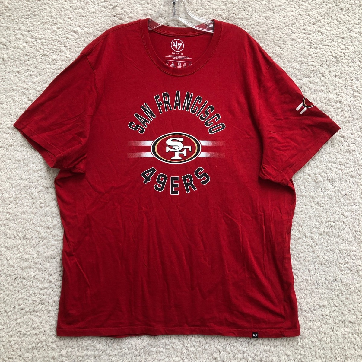 San Francisco 49ers '47 Shirt 2XL Adult Red NFL Graphic Short