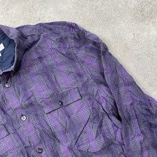 Calvin Klein Shirt Mens Large Plaid Checkered Long Sleeve Button Down, Purple
