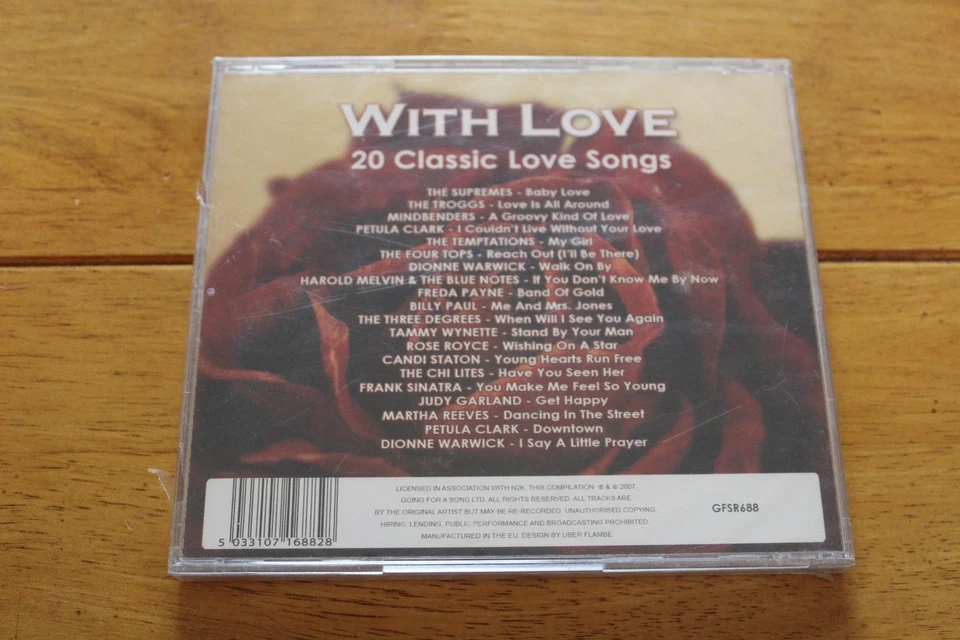 With Love CD 20 Classic Love Songs Compilation Pop Soul Frank Sinatra Warwick Foto 2 de 2