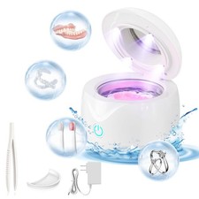 Hoffeins Ultrasonic Retainer Cleaner Machine 45kHz 200ml Portable Ultra White