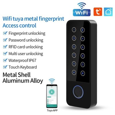 Smart WiFi Fingerprint Door Access Keypad Waterproof Zinc Alloy Opener Alarm Mag