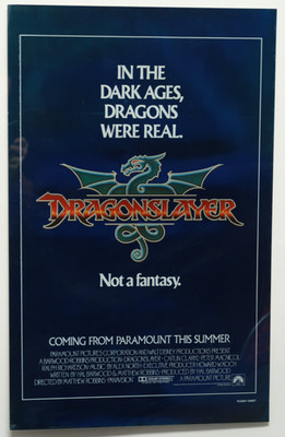 Dragonslayer 1981 Teaser Advance Blue Foil Poster 1 One Sheet 26 x 41 Rolled