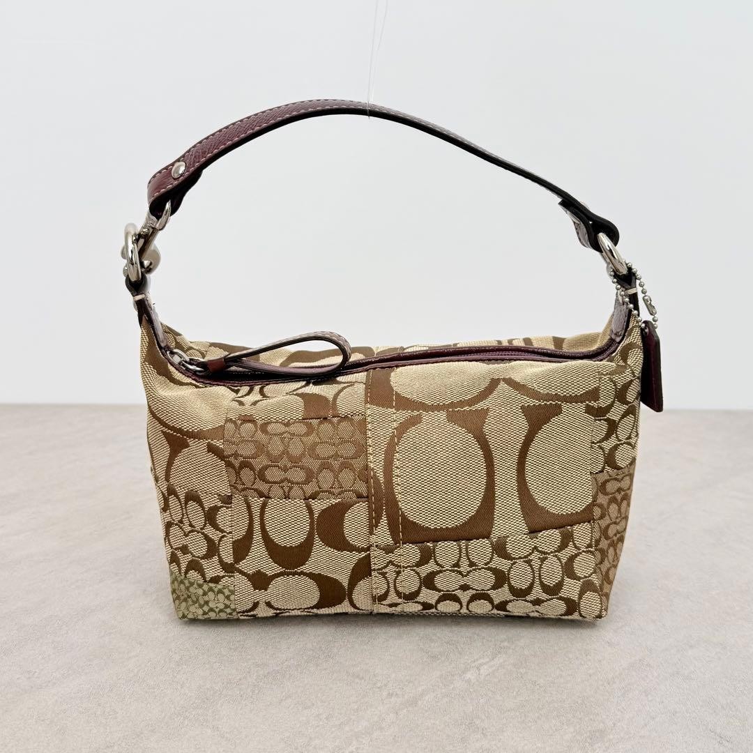 COACH handbag accessory pouch patchwork signature - image 2