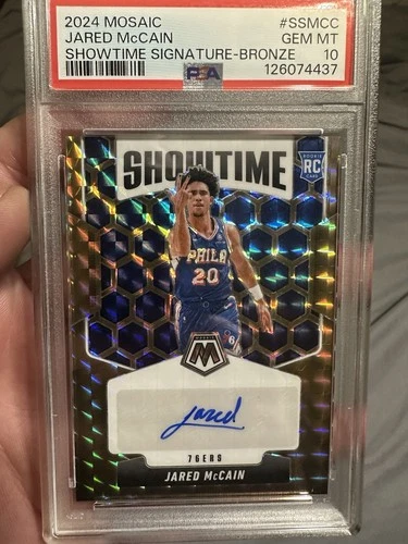 2024 NBA Mosaic PSA 10 Jared McCain Bronze Auto Rookie Showtime Signature /49