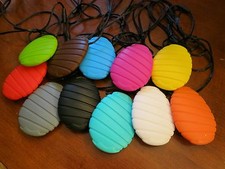 Silicone Chewable Jewelry Sensory Chewy Necklace Oval Pendant