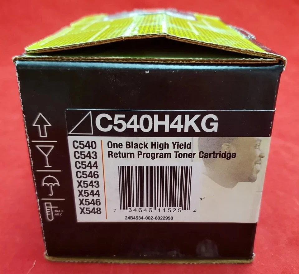 C540H4KG LEXMARK Genuine Toner Cartridge C540 C543 C544 C546 X543 X544 X546 X548 - Image 2 of 3