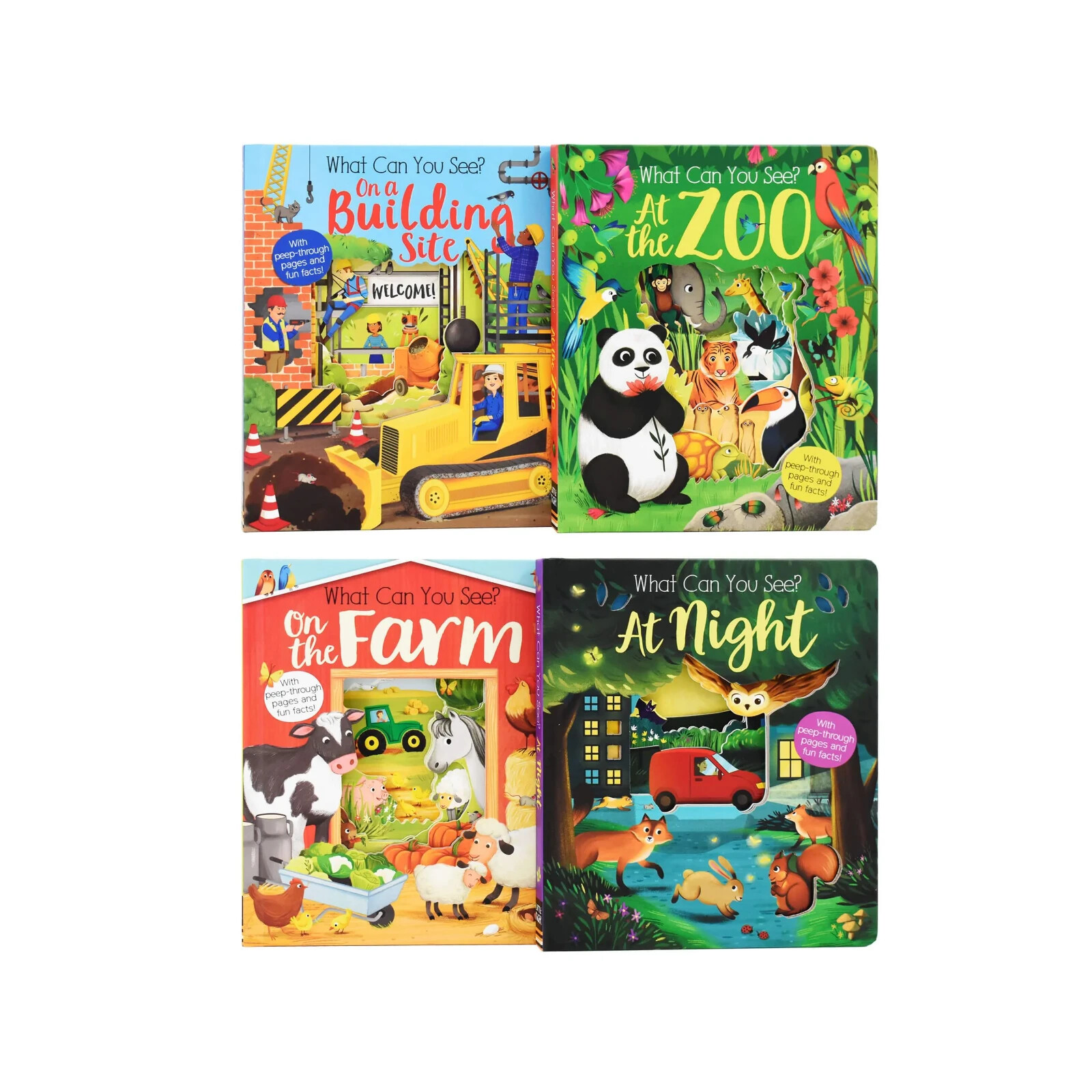 What Can You See Lets Peep Inside 4 Books Set by Little Tiger Ages 3-6 Boardbook