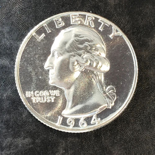 1964 Washington Silver Quarter - Superb Proof - High Quality Scans #P879
