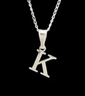 Initial Pendant 925 Sterling Silver ABCDEFGHIJKLMNOPQRSTUVWXYZ + 18" Chain BOXED