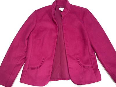 Chico's Size (Women's Medium) Felt Jacket Pink Hook Eye