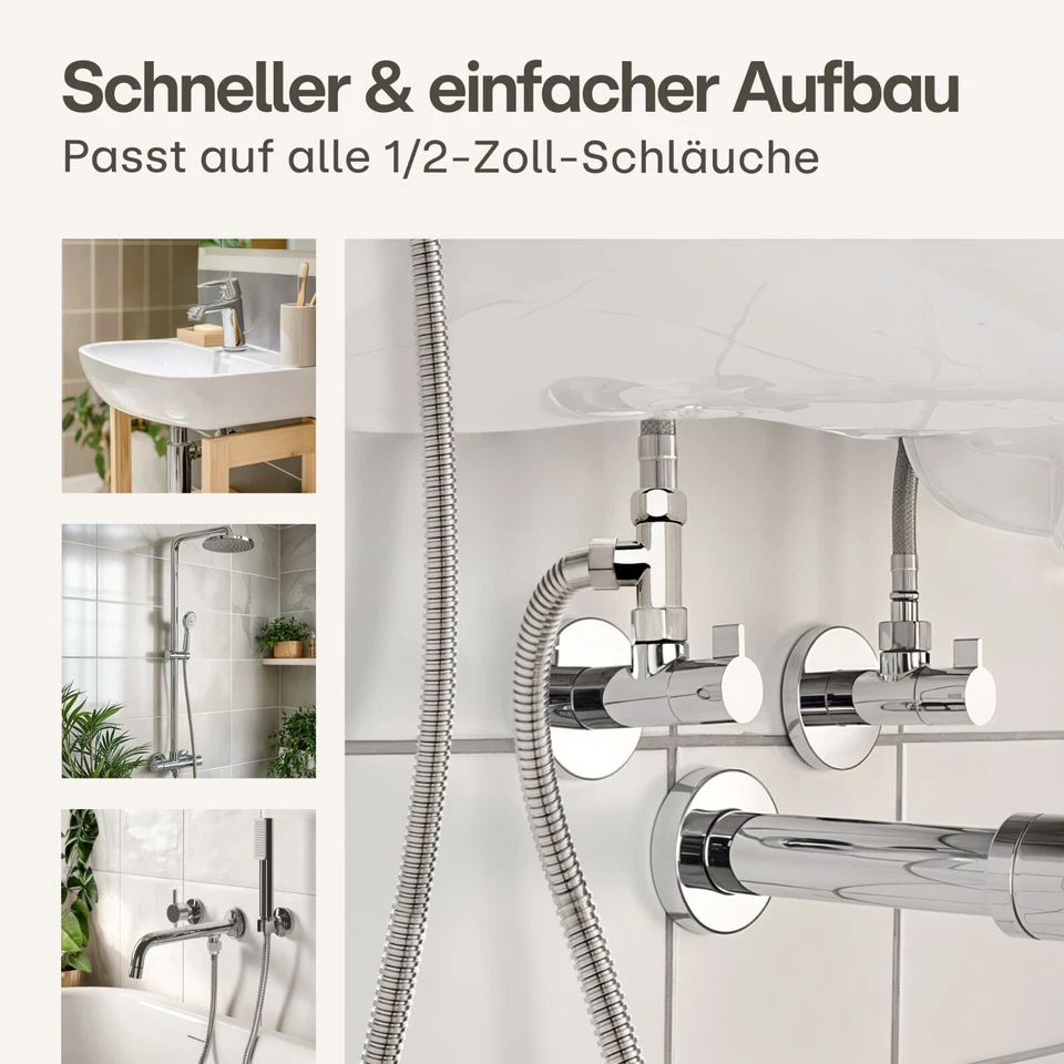 Bidet Brause Set Schlauch + Halter Dusche Edelstahl Hand WC Duschkopf Hygiene Po - Bild 4 von 4