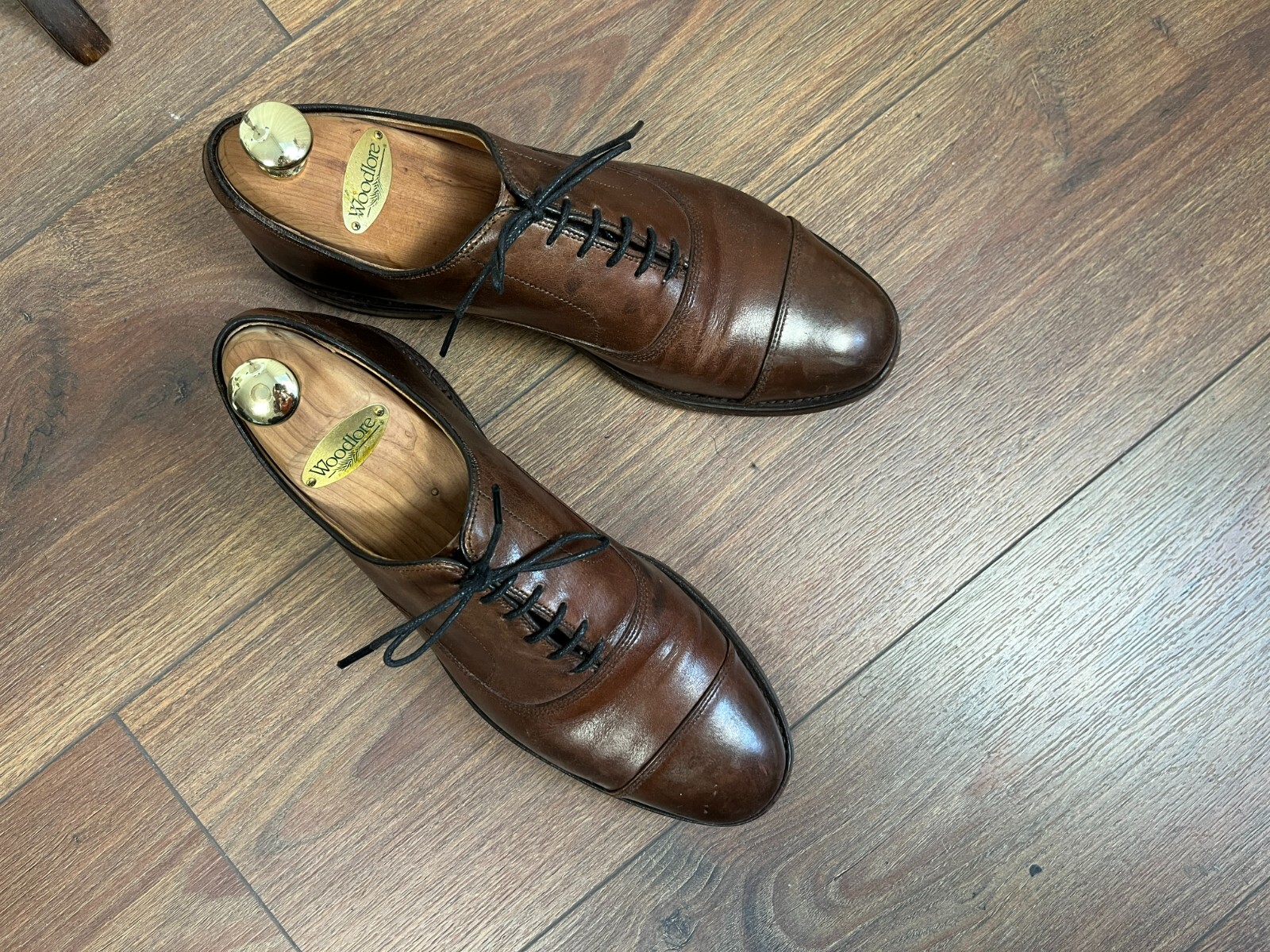 SAOLA Scarpe da derby stringate Allen Edmonds marroni in pelle Mede in USA 41 5 8US 7 5 UK