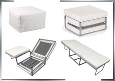 POUF POUFF LETTO TRASFORMABILE IN LETTO PUF PUFF DIVANO LETTO SPESSORATO BIANCO