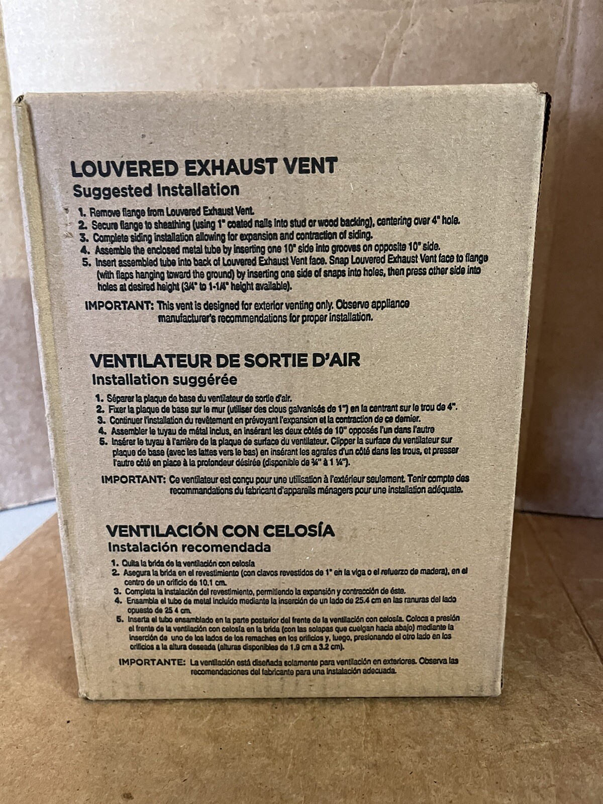 Louvered Exhaust Vent No EXVENT PW Alcoa Home Exteriors 3pk for sale