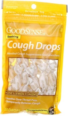 Good Sense Cough Drops Honey Lemon Flavor 30 Ct