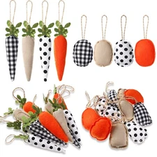 24 Pieces Farmhouse Easter Decor Easter Ornaments for Small Tree Rustic Carro...