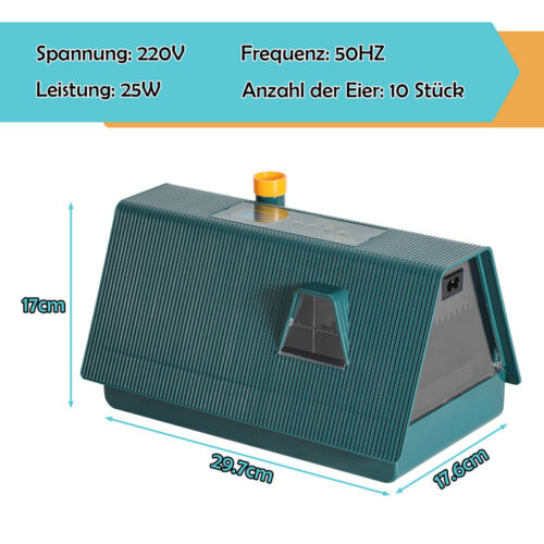 Brutmaschine Brutkasten Inkubator vollautomatisch Brutapparat fur 10 Hühnereier - Bild 2 von 13