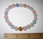 7.5" POLISHED 8mm ROUND AQUAMARINE / MORGANITE CRYSTAL STRETCH BRACELET 21.6g *8 — photo 9
