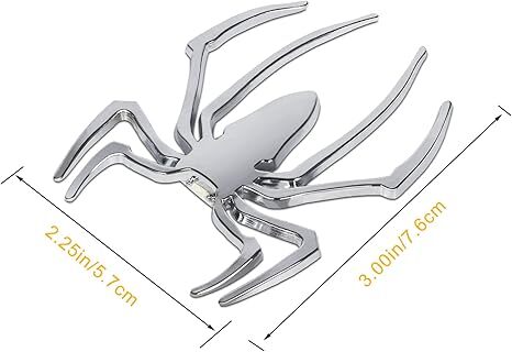 3D Metal Spider Logo Silver Chrome Car Sticker Emblem Badge Decal Accessories - Bild 6 von 16
