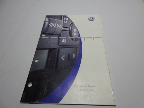 VW Radio Alpha Bedienungsanleitung 2002