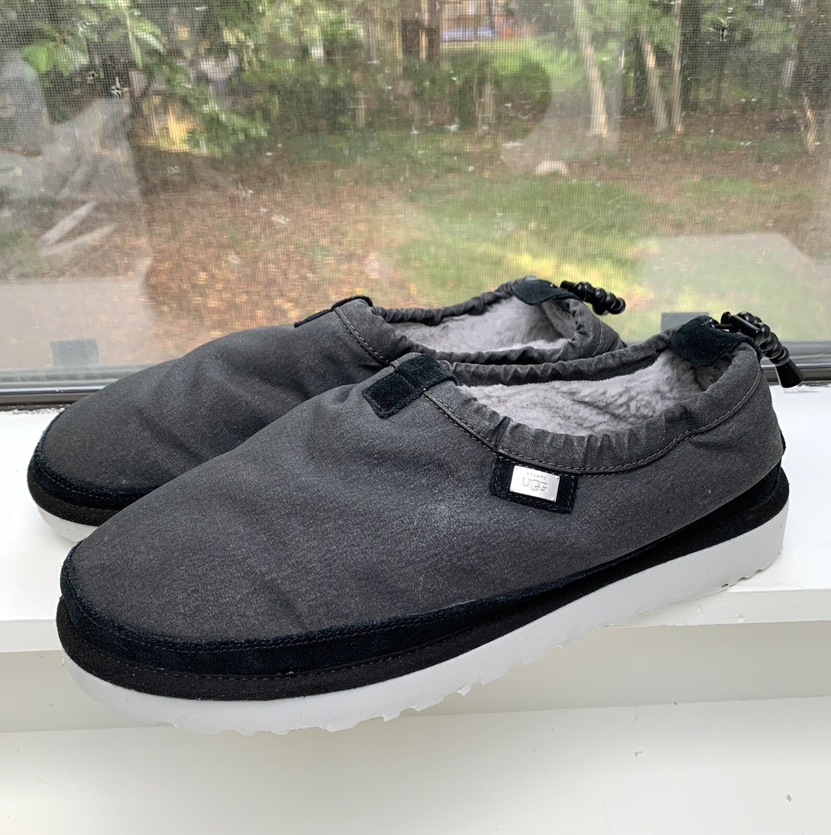 UGG x STAMPD TASMAN Canvas/Wool blend Slippers Shoes Gray & Black 