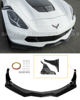 CARBON FLASH Front Lip & Side Winglets Stage 3.5 Style For 14-19 Corvette C7 Z06