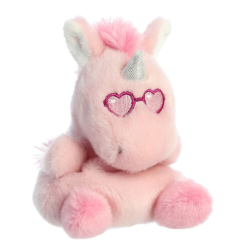 Aurora - Mini Pink Palm Pals - Palm Pals 5" Dolly Pink Unicorn - Stuffed Animal - Picture 2 of 4