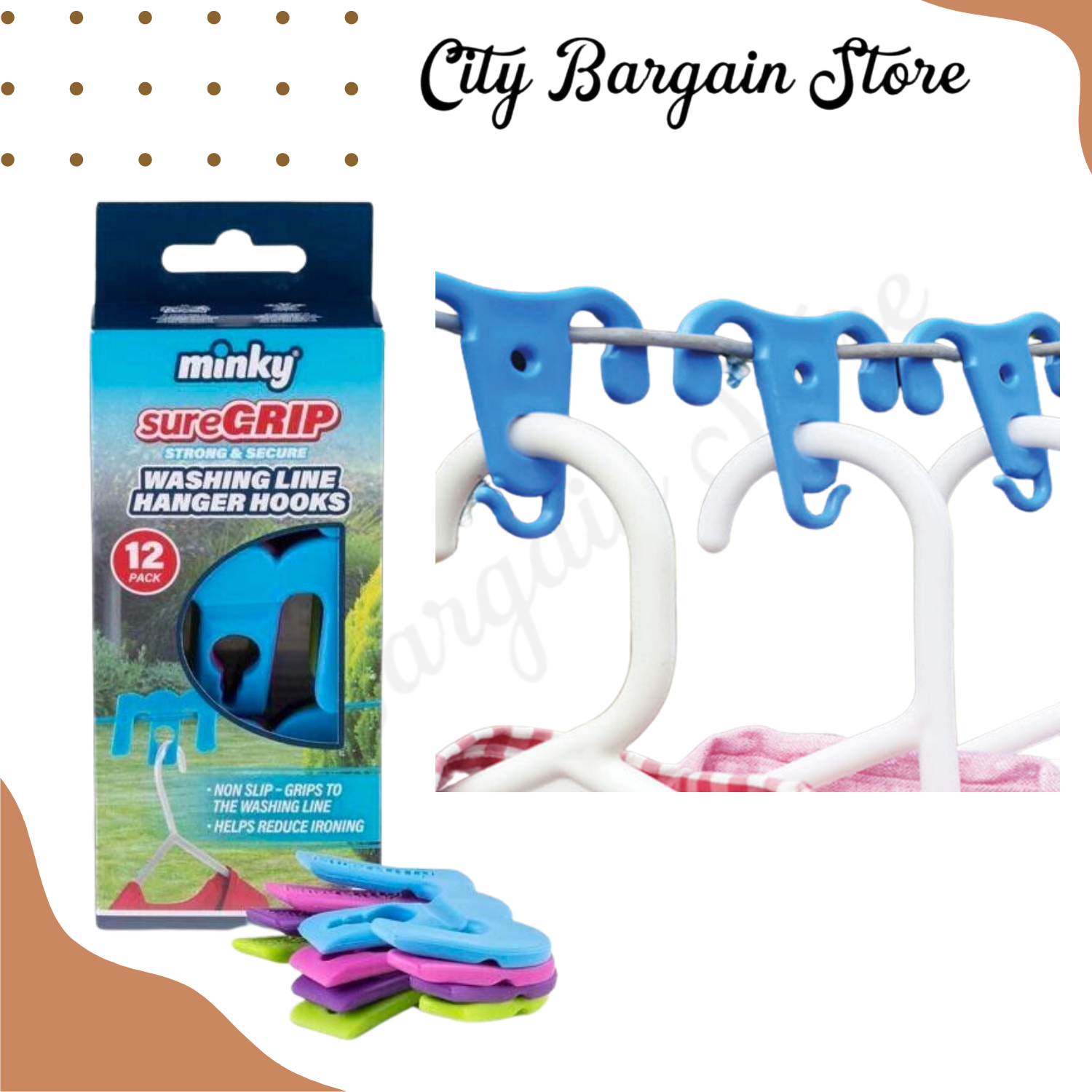 Minky Pegs Suregrip Brite Hanging Jumbo Laundry Peg Pod Hanger Hook eBay