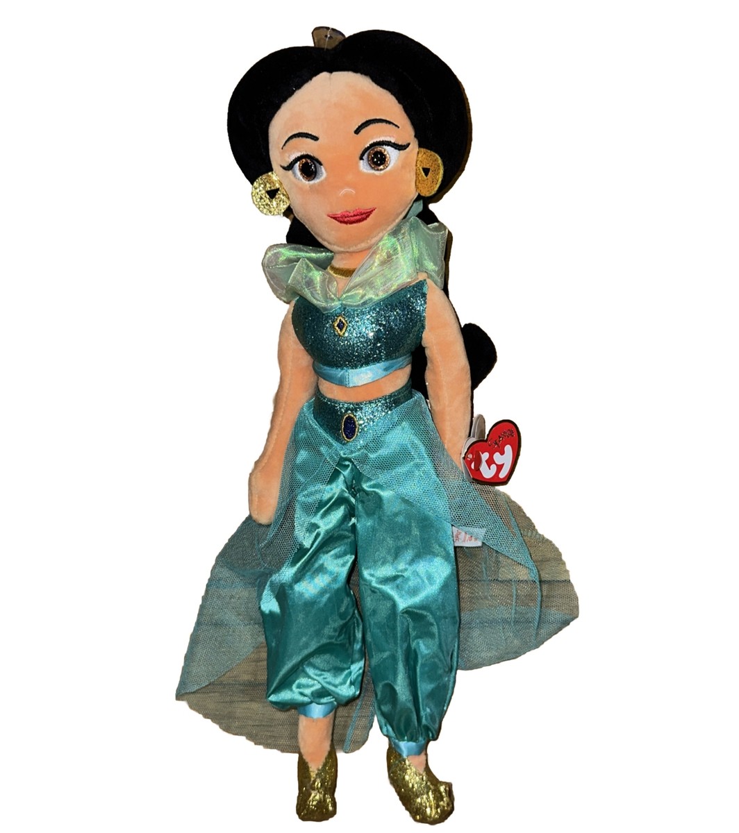 TY Sparkle Disney Jasmine Plush Stuff Doll The Beanie Buddies