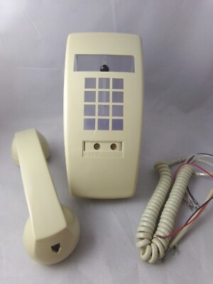 NOS ITT Telecom Push Wall Phone Base & Receiver SHELLS Beige 070722WBAN2