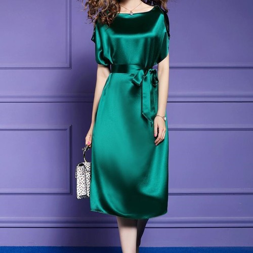 Women Elegant Silky Satin Dress Tie 