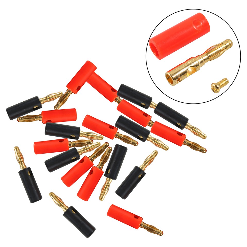 20 PCS 4mm Goldplated Audio Speaker Wire Cable Screw Banana Plug