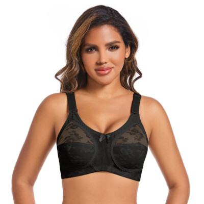 Womens Bras Plus Size Non-padded Wireless Brassiere Full Cup Sexy Lace  Underwear