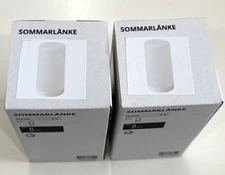 Lot of 2 IKEA SOMMARLANKE LED Battery Operated Cylinder Light Outdoor/Indoor 6"