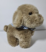 Vintage Dakin Puppy Dog Plush Blue Gingham Bandana 1985 EXCELLENT SOFT