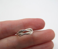 925 Sterling Silver Double Interlocking Infinity Knot Ring Size 4