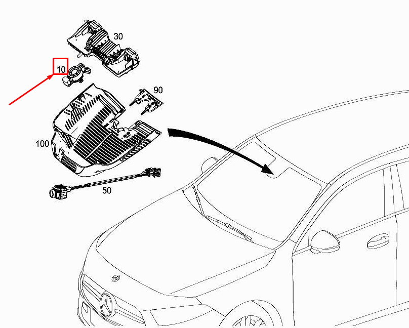 Neu MERCEDES-BENZ A W177 Regensensor A2479009803 Original