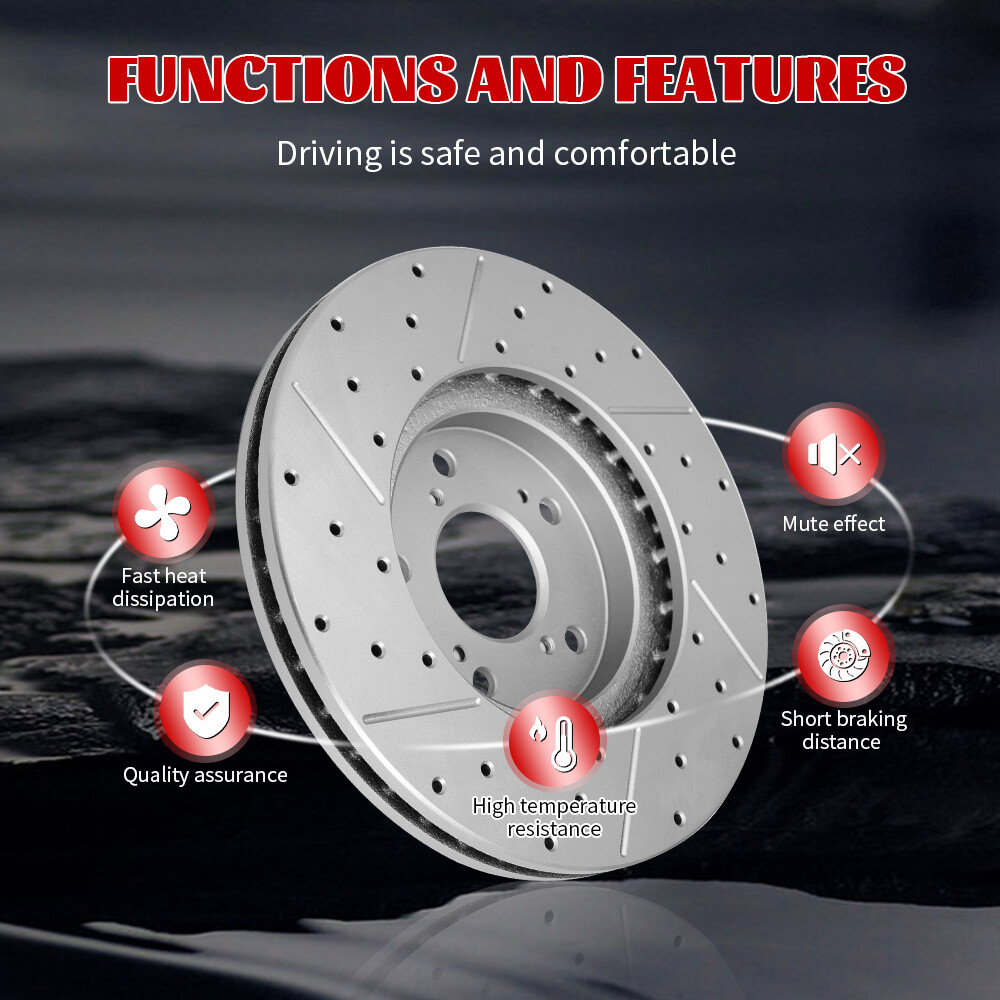 Front Rear Disc Rotors Ceramic Brake Pads for 2015 Subaru Legacy 2.5L