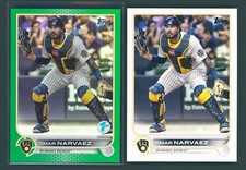 OMAR NARVAEZ 2022 Topps 1st Edition #139 Green /150  BREWERS  METS + Base #139