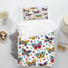 3D Butterfly Floral Pattern Quilt Cover Set Duvet Cover Bedding Pillowcases