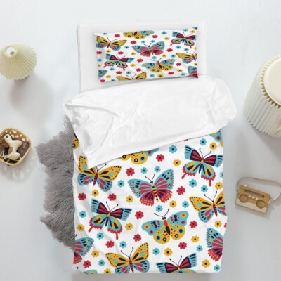 3D Butterfly Floral Pattern Quilt Cover Set Duvet Cover Bedding Pillowcases