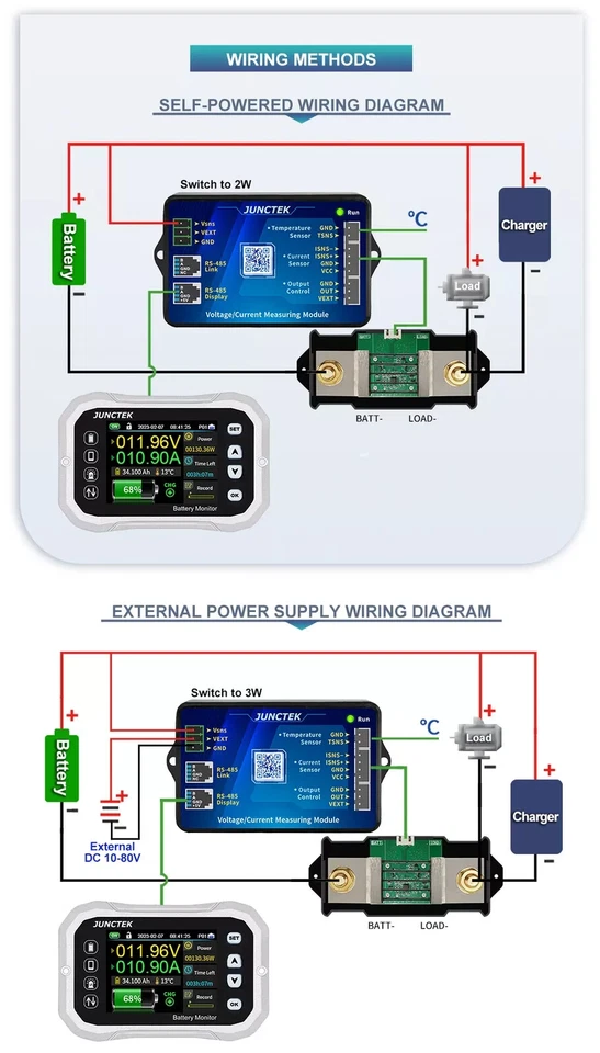 KH110F 120V 100A Inalámbrico Bluetooth Batería Monitor Voltaje Corriente Probador Foto 4 de 4